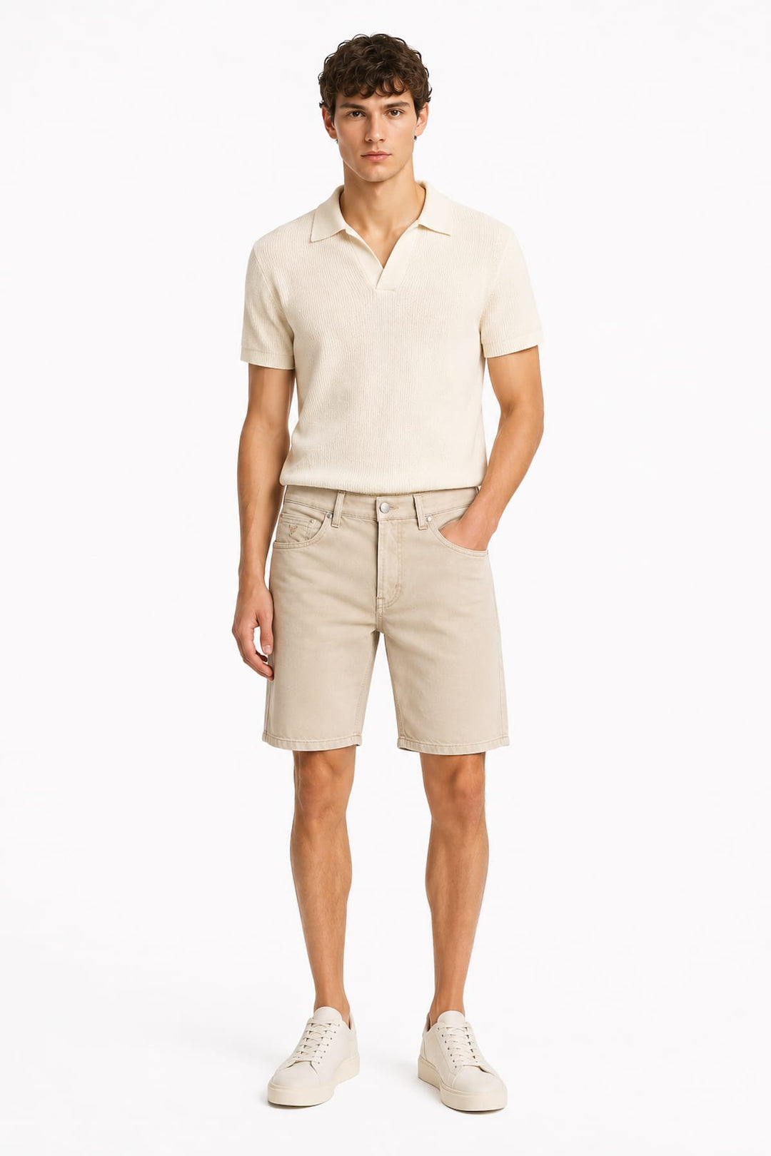 Vue arrière short cinq poches Black Bull pour homme noir détails de couture Valérie Simon