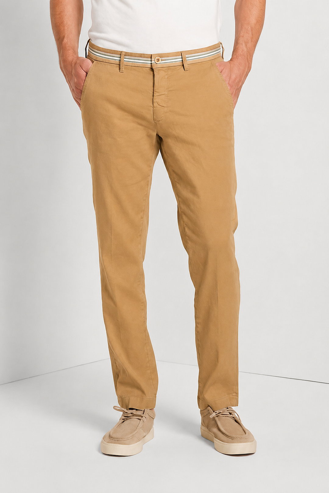 Turin Oxford Linen and Cotton Pants Fit—Modern Style