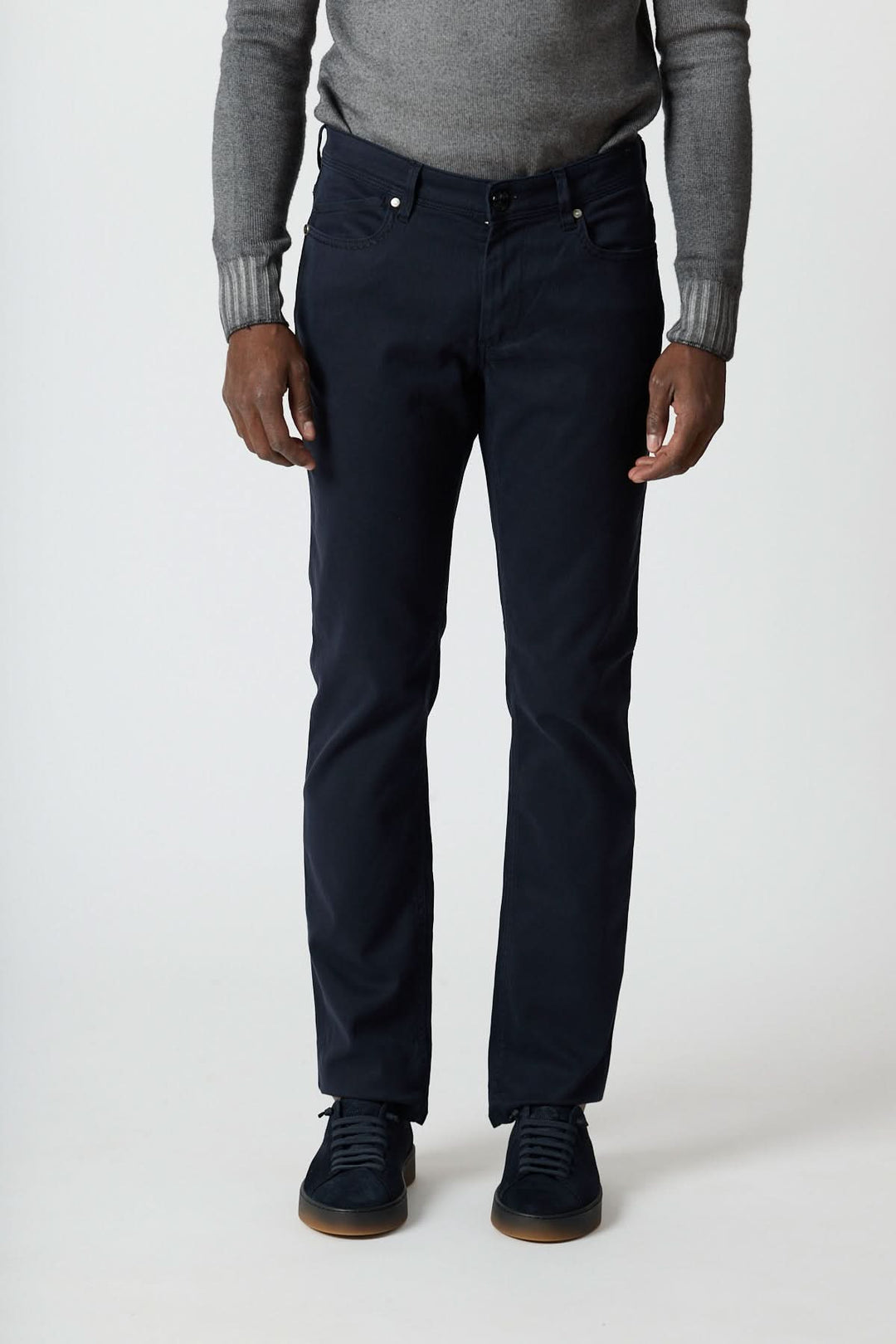 5-pocket pants in cotton-lyocell twill