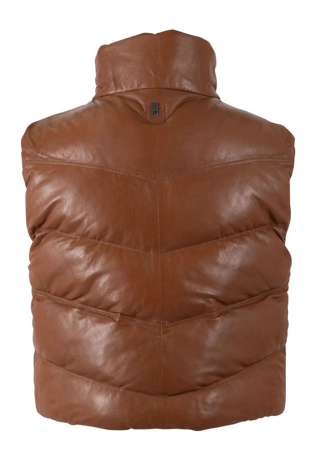 Manteau réversible Ellen sans manches brun, style matelassé, parfait pour un look chaleureux et élégant en mi-saison.