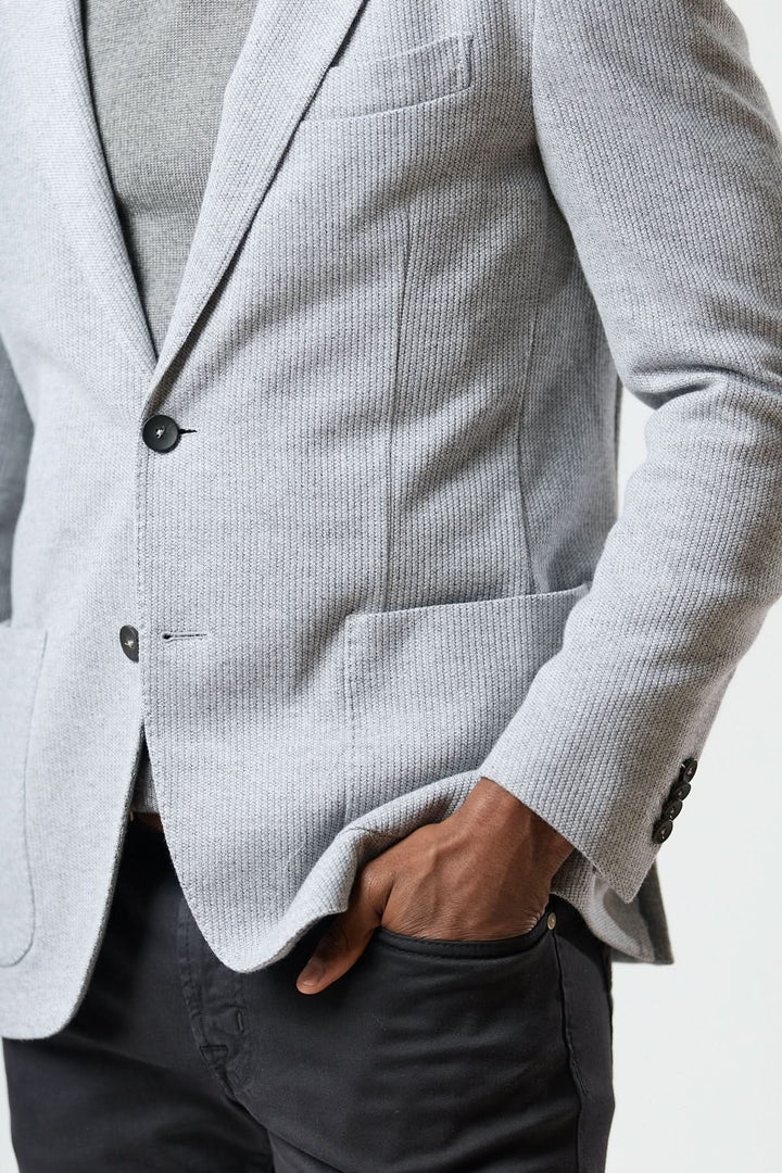 Unstructured two-button jersey jacket