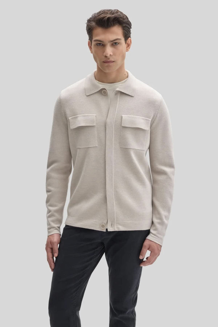 Surchemise en laine mérinos à poches plaquées pour homme Robert barakett