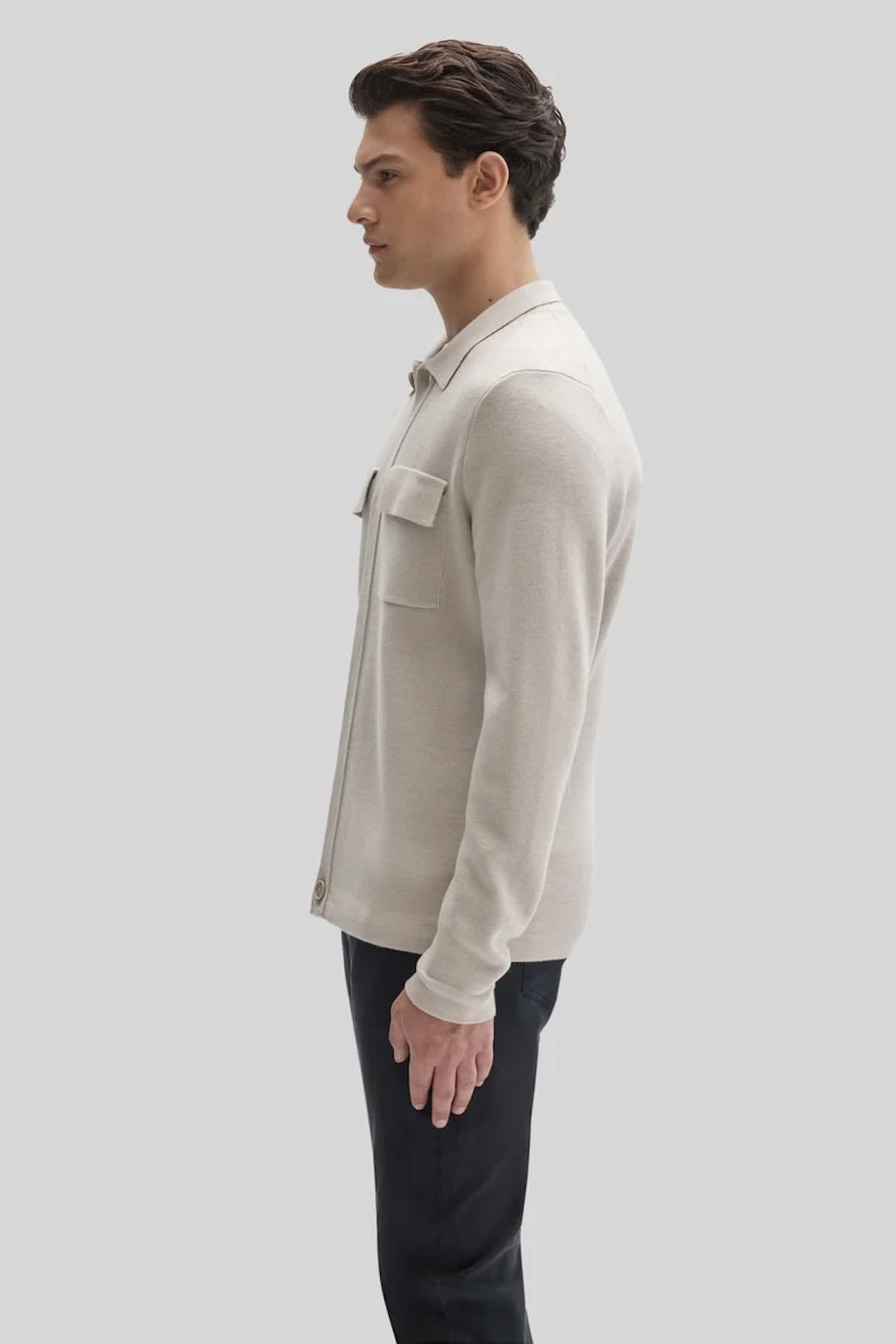 Surchemise en laine mérinos à poches plaquées pour homme Robert barakett