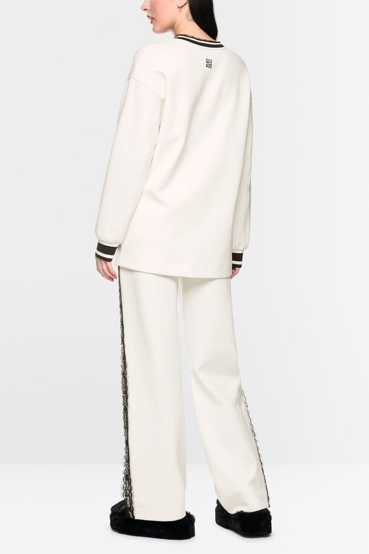 Sweat-shirt avec détails en dentelle pour femme Marc Cain