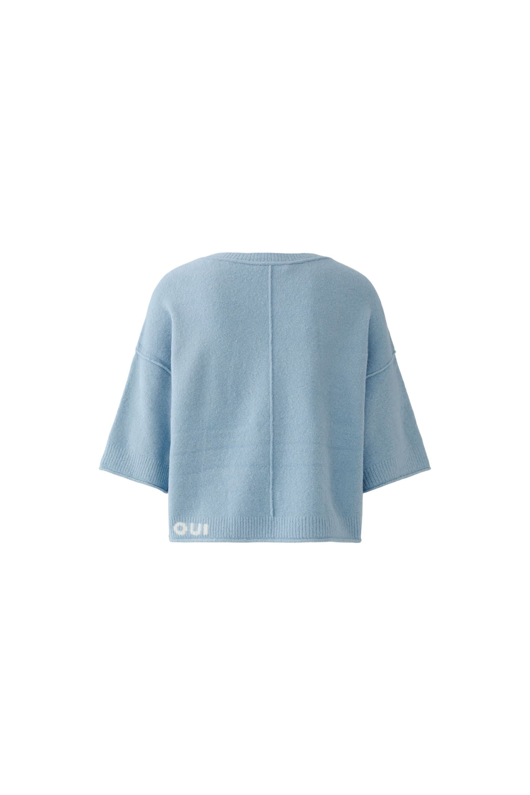 Short-sleeved soft knit sweater with wide sleeves