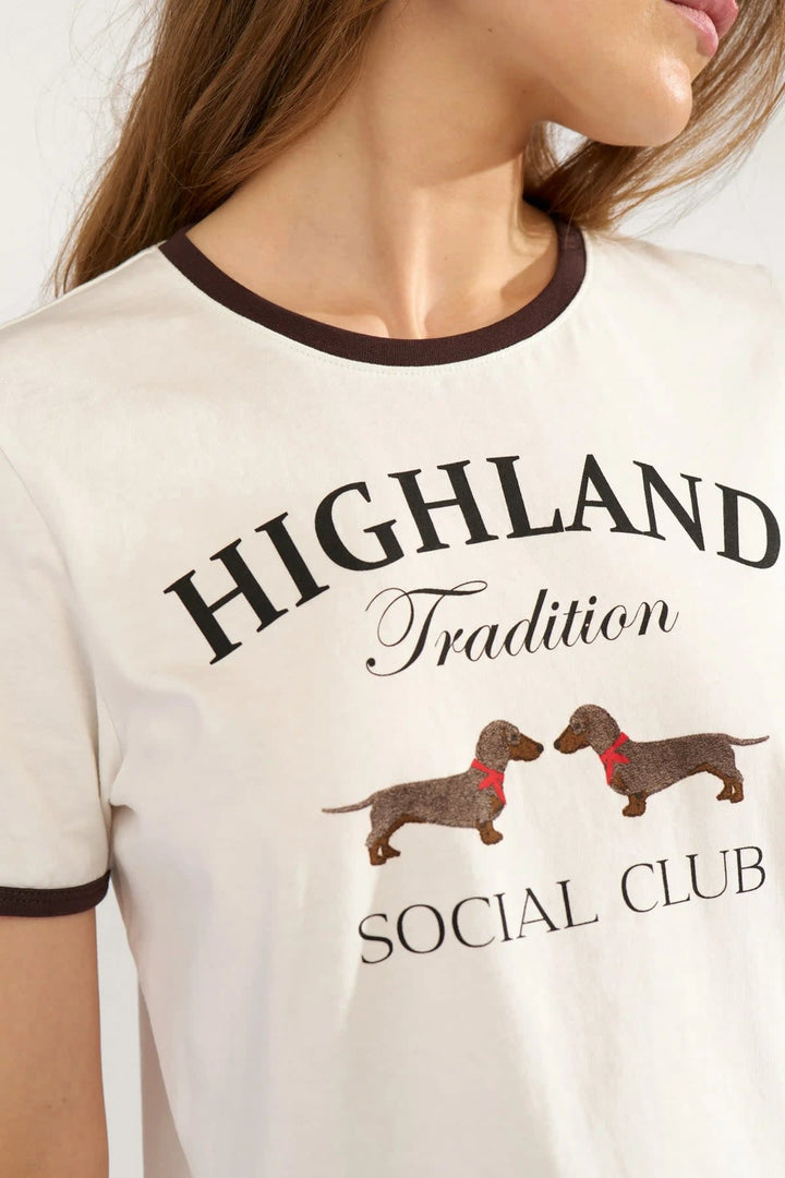 T-shirt à imprimé chiens vue de face pour femme Numph