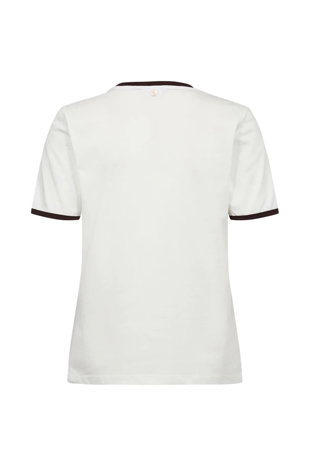 T-shirt blanc à imprimé chiens col rond vue de face pour femme Numph