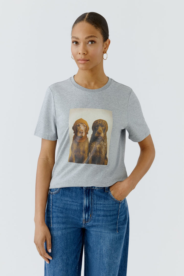 T-shirt à imprimé chiens pour femme Oui