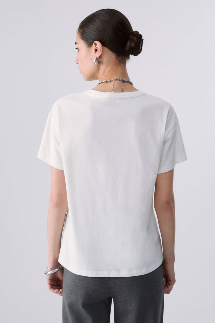 T-shirt à imprimé raton laveur vue de face pour femme liujo