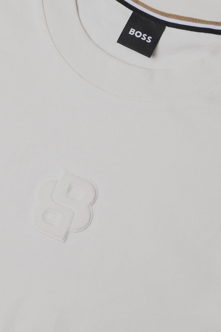T-shirt à logo ton sur ton vue de face pour homme Hugo Boss