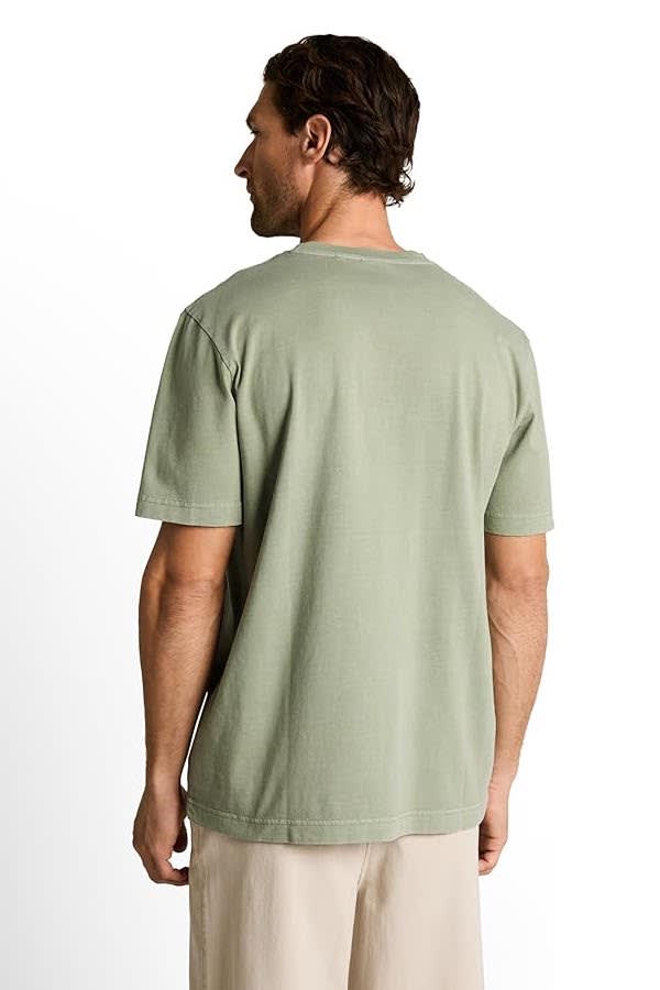 Front view: Tom Tailor men's light gray T-shirt with chest pocket - Valérie Simon