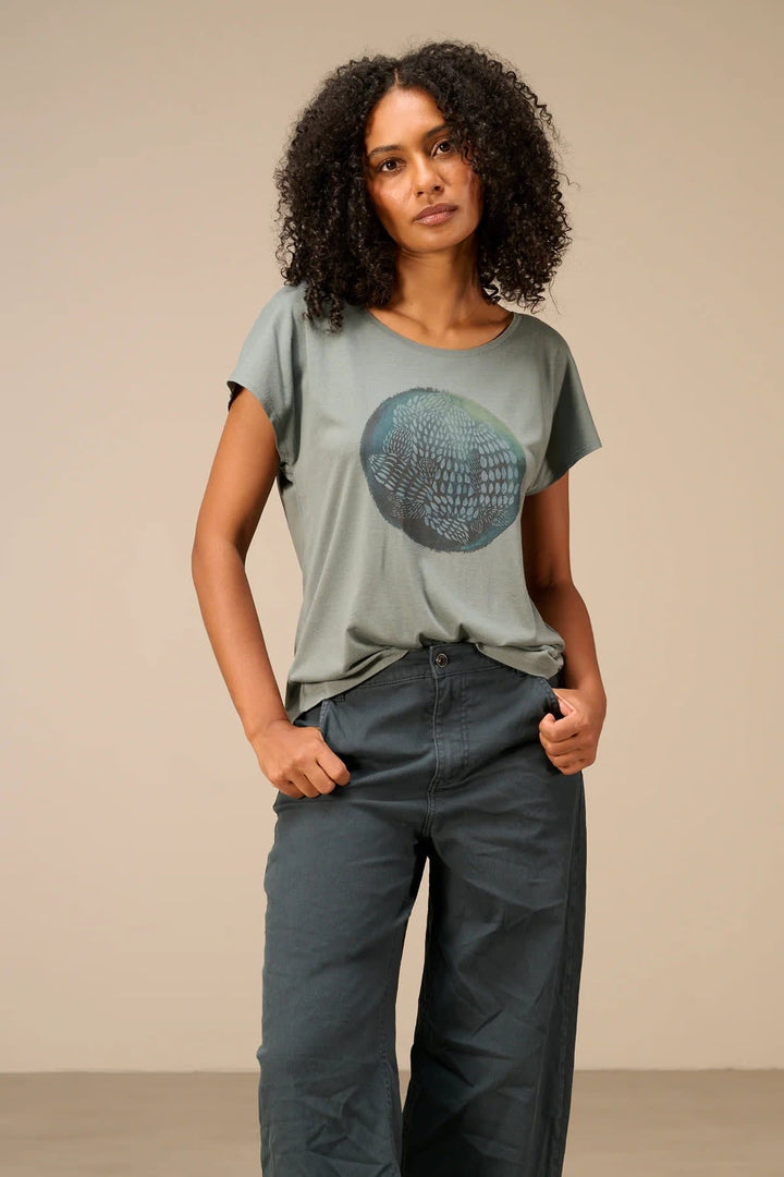 T-shirt ample à imprimé graphique pour femme Nile