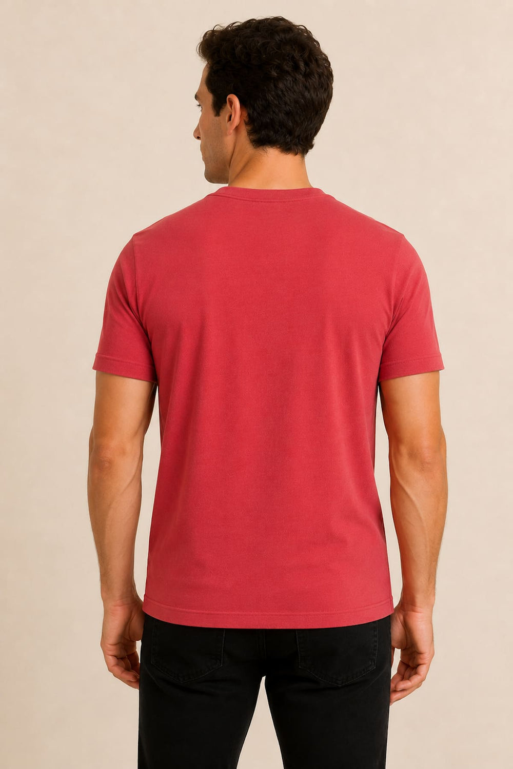Vue de face T-shirt en coton texturé Desoto pour homme blanc - Valérie Simon