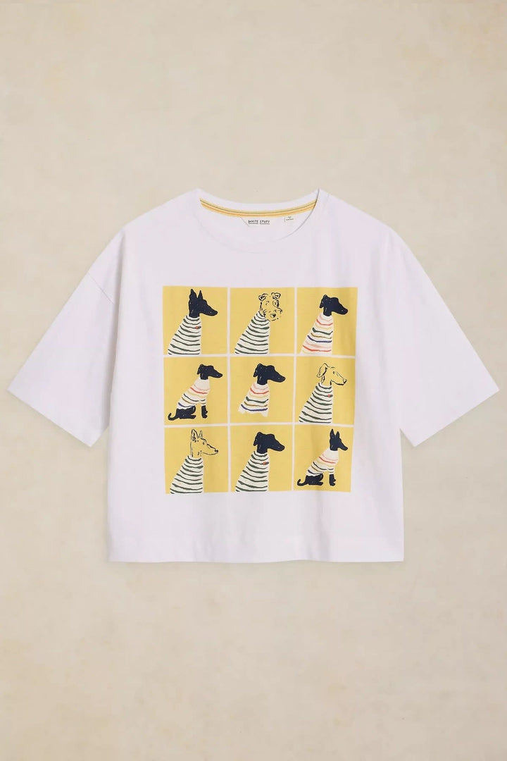 Katya dog-print T-shirt, front view, for women White Stuff