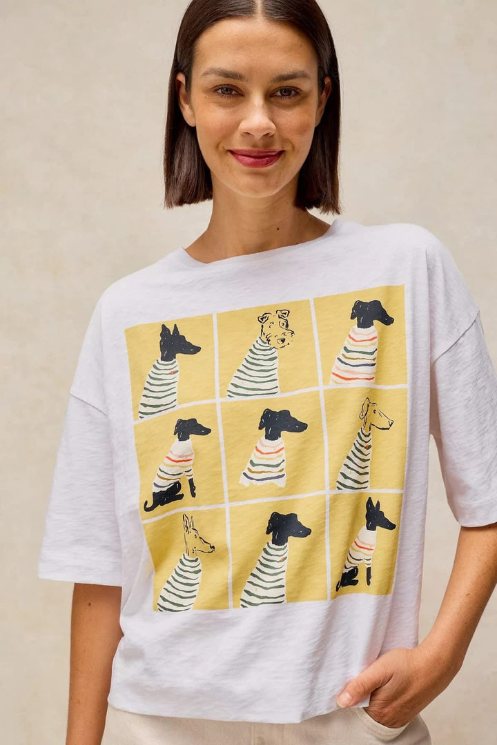 Katya dog-print T-shirt, front view, for women White Stuff
