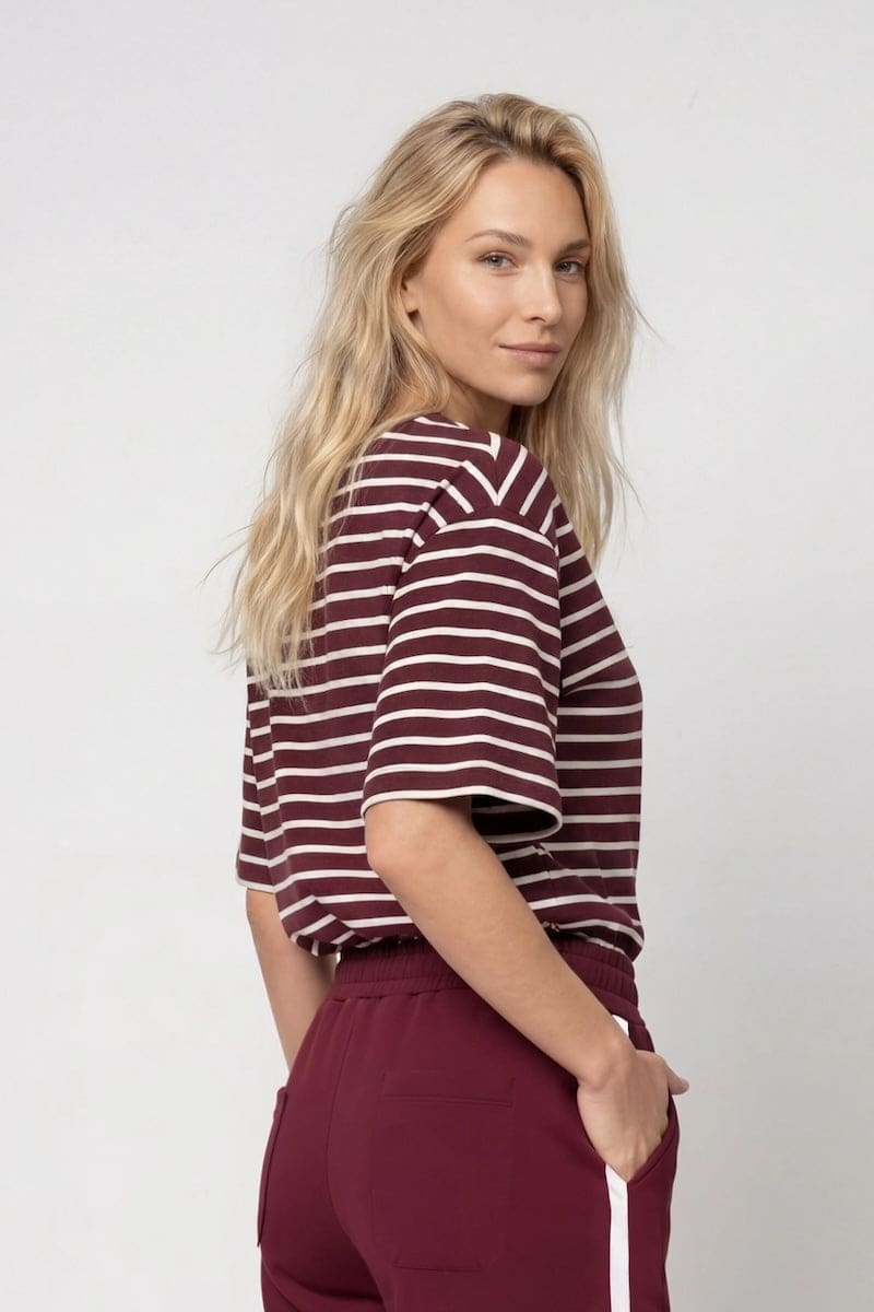 T-shirt rayé à manches courtes pour femme Monari