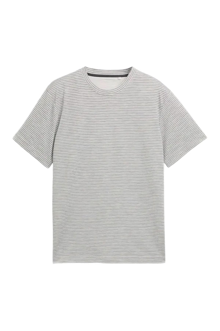 Vue de face T-shirt texturé pour homme blanc Tom Tailor - Valérie Simon