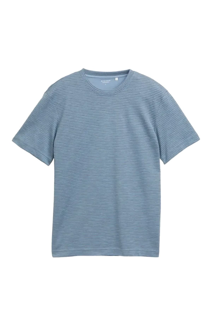 Vue de face T-shirt texturé Tom Tailor pour homme gris - Valérie Simon