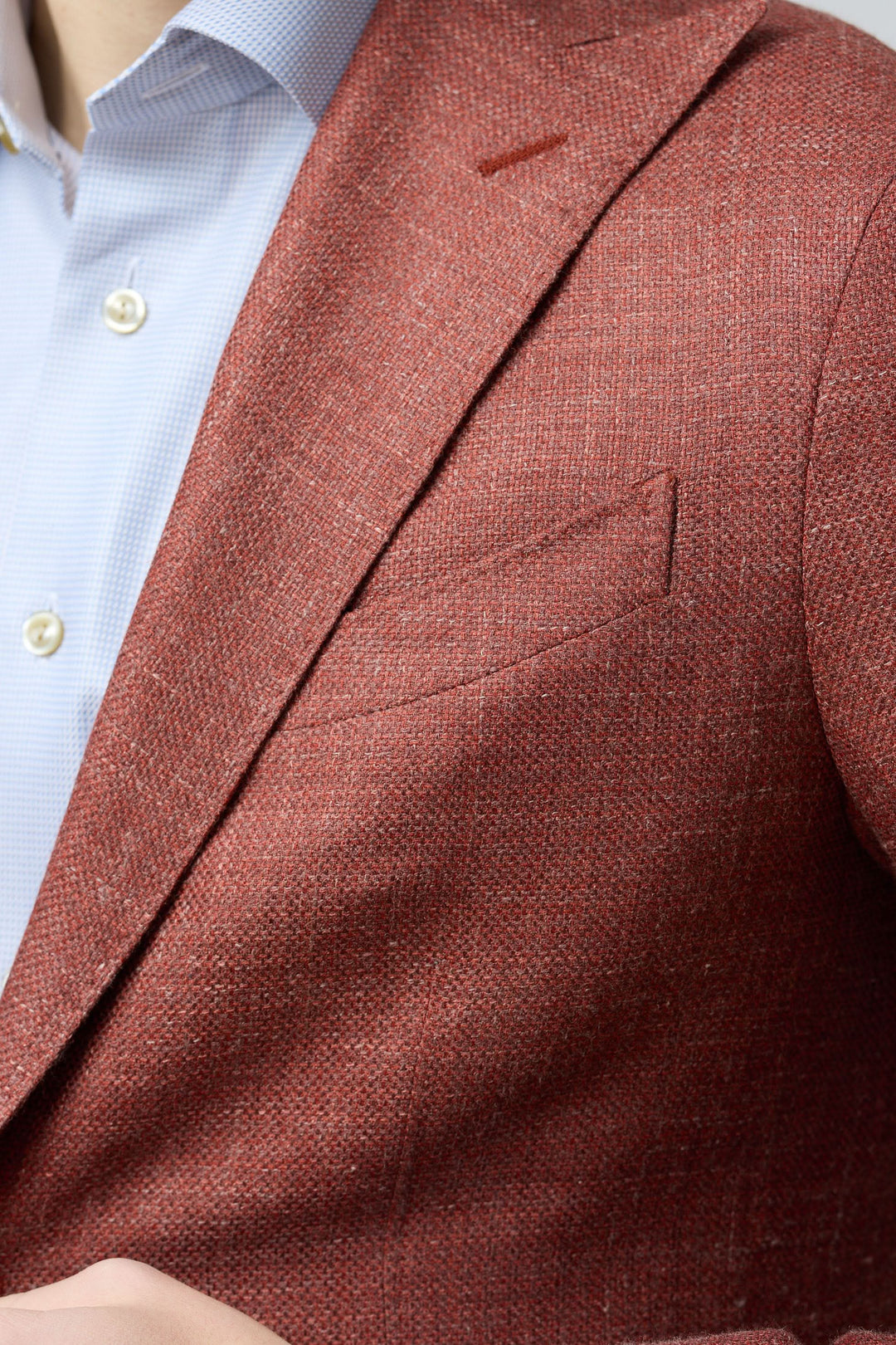 Veston texturé en laine, soie et lin