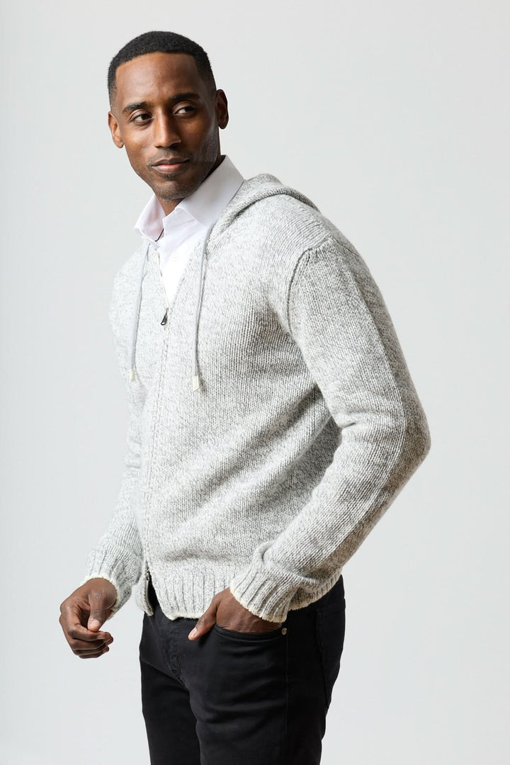 Textured zip-up hoodie