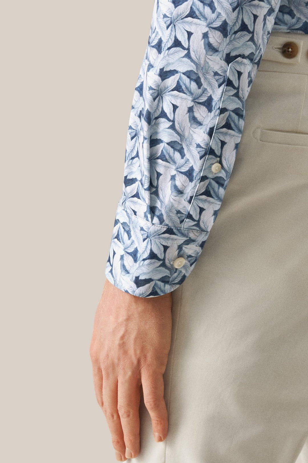Four-way stretch cotton shirt