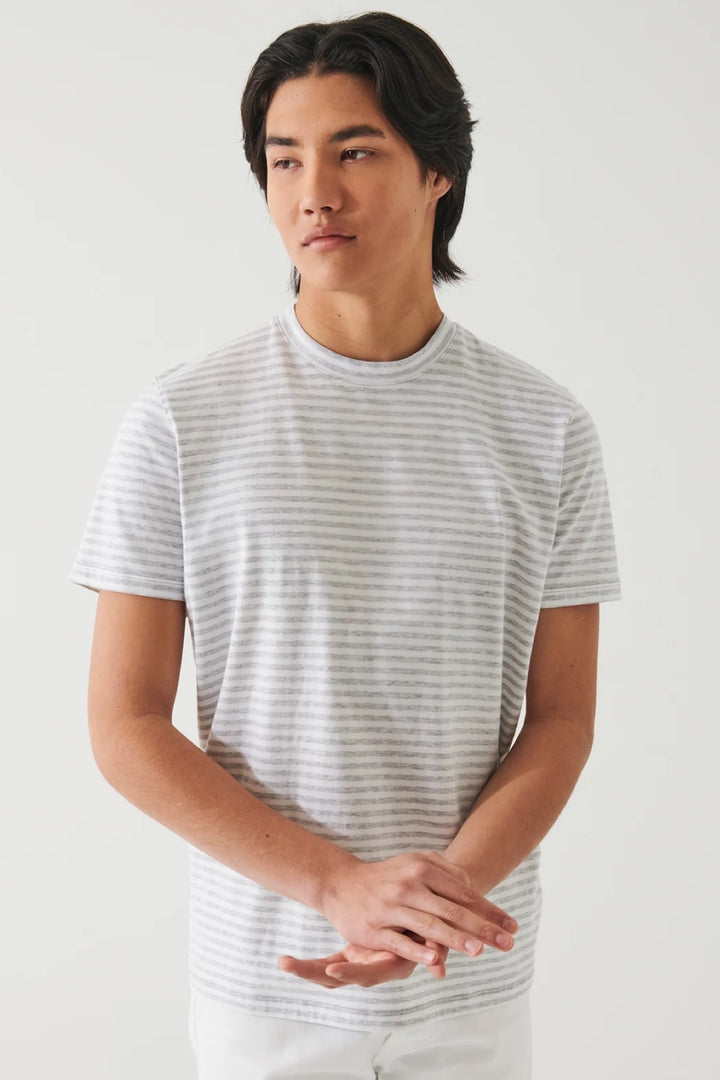 T-shirt rayé en coton pima extensible