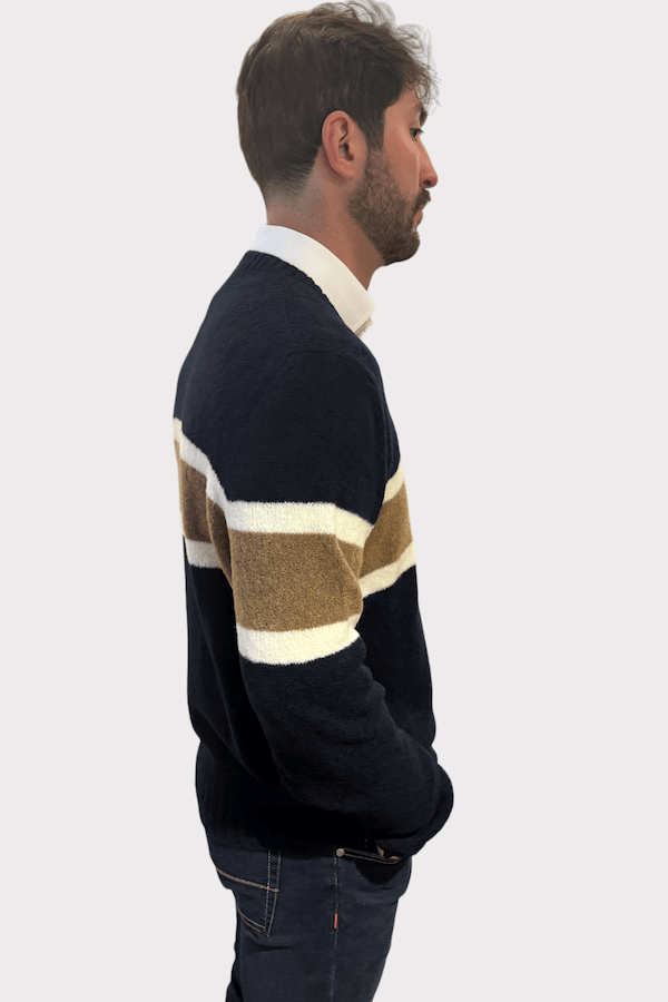 Two-tone striped sweater