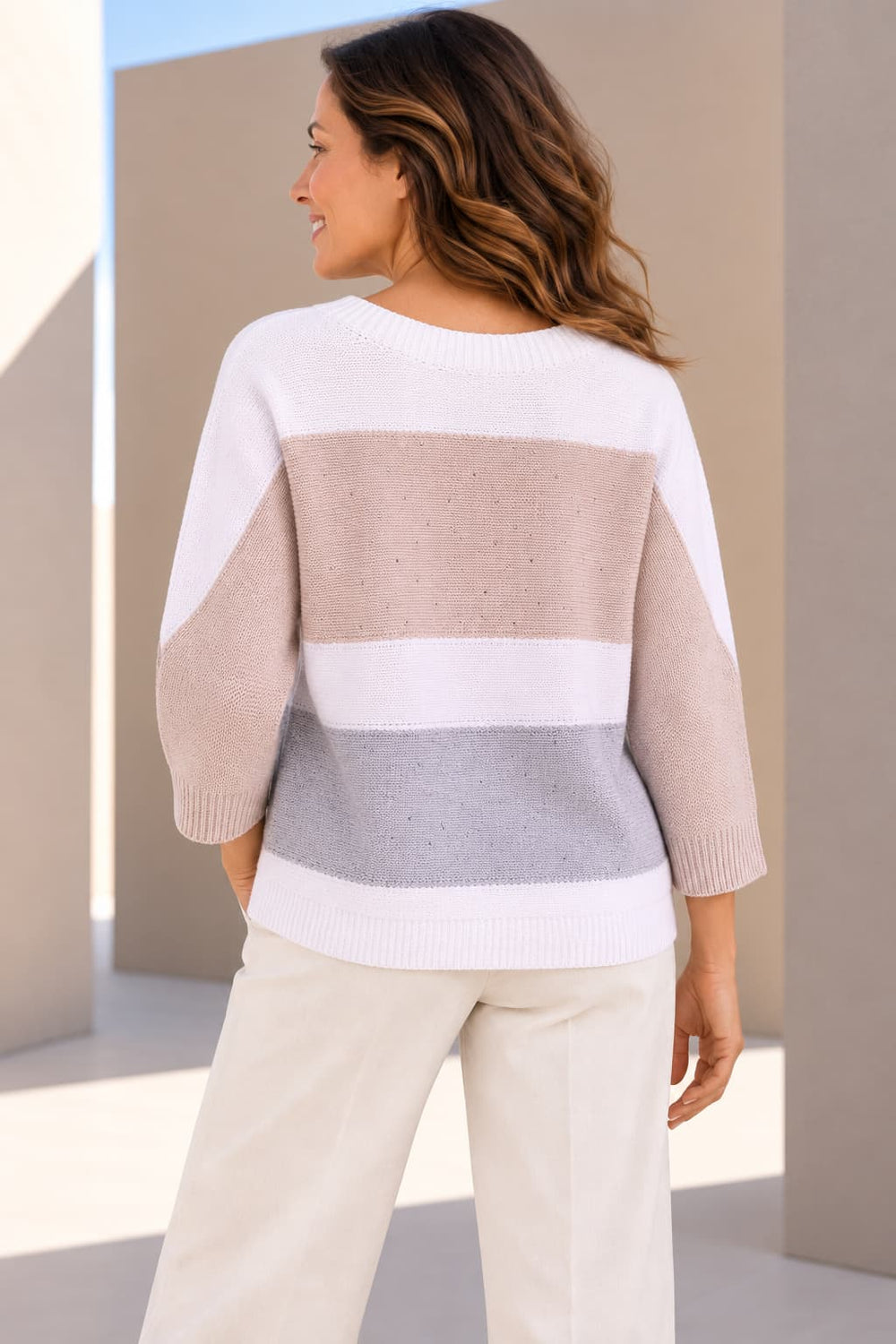 Women's Kennys contrast block knit, front view