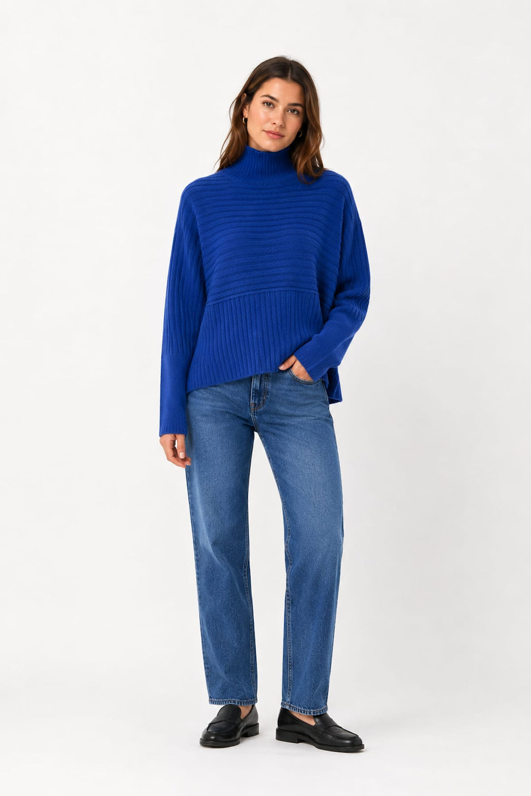 Tricot à col roulé en maille côtelée pour femme Coco y Club