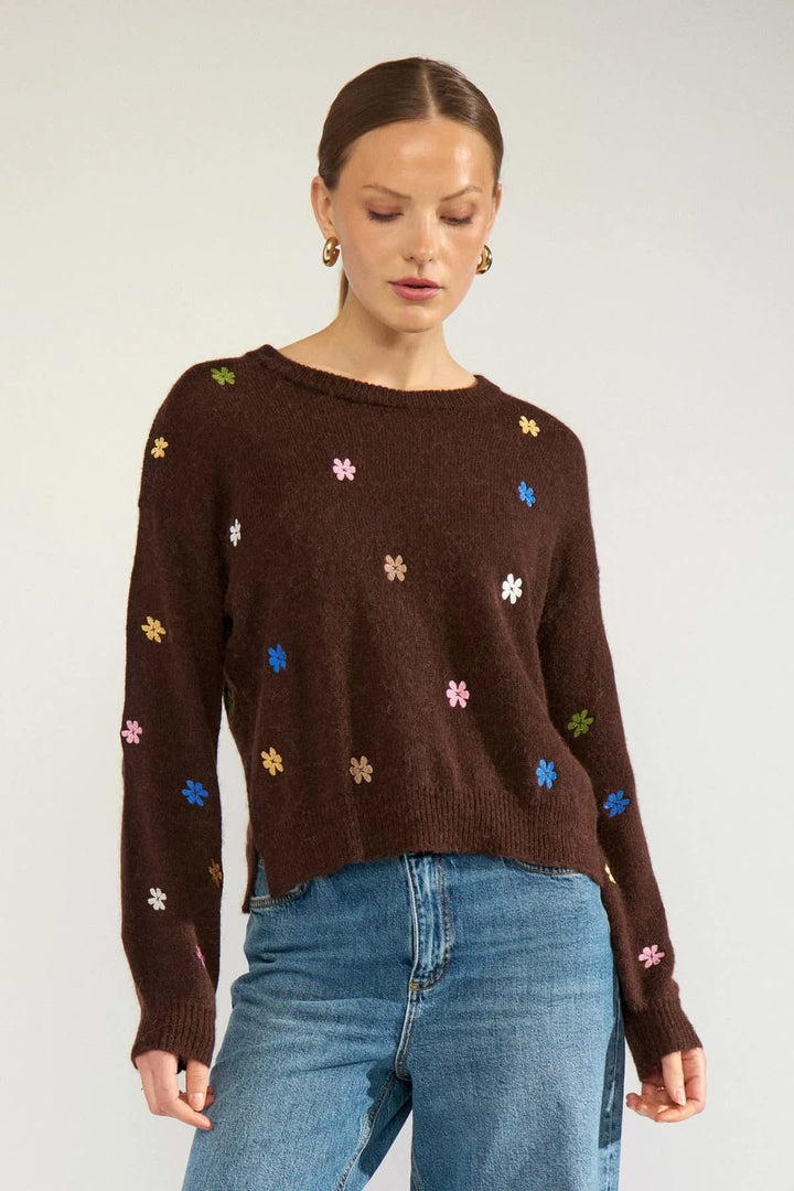 Tricot à fleurs brodées pour femme Numph