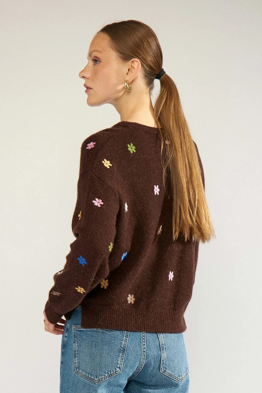 Tricot à fleurs brodées pour femme Numph