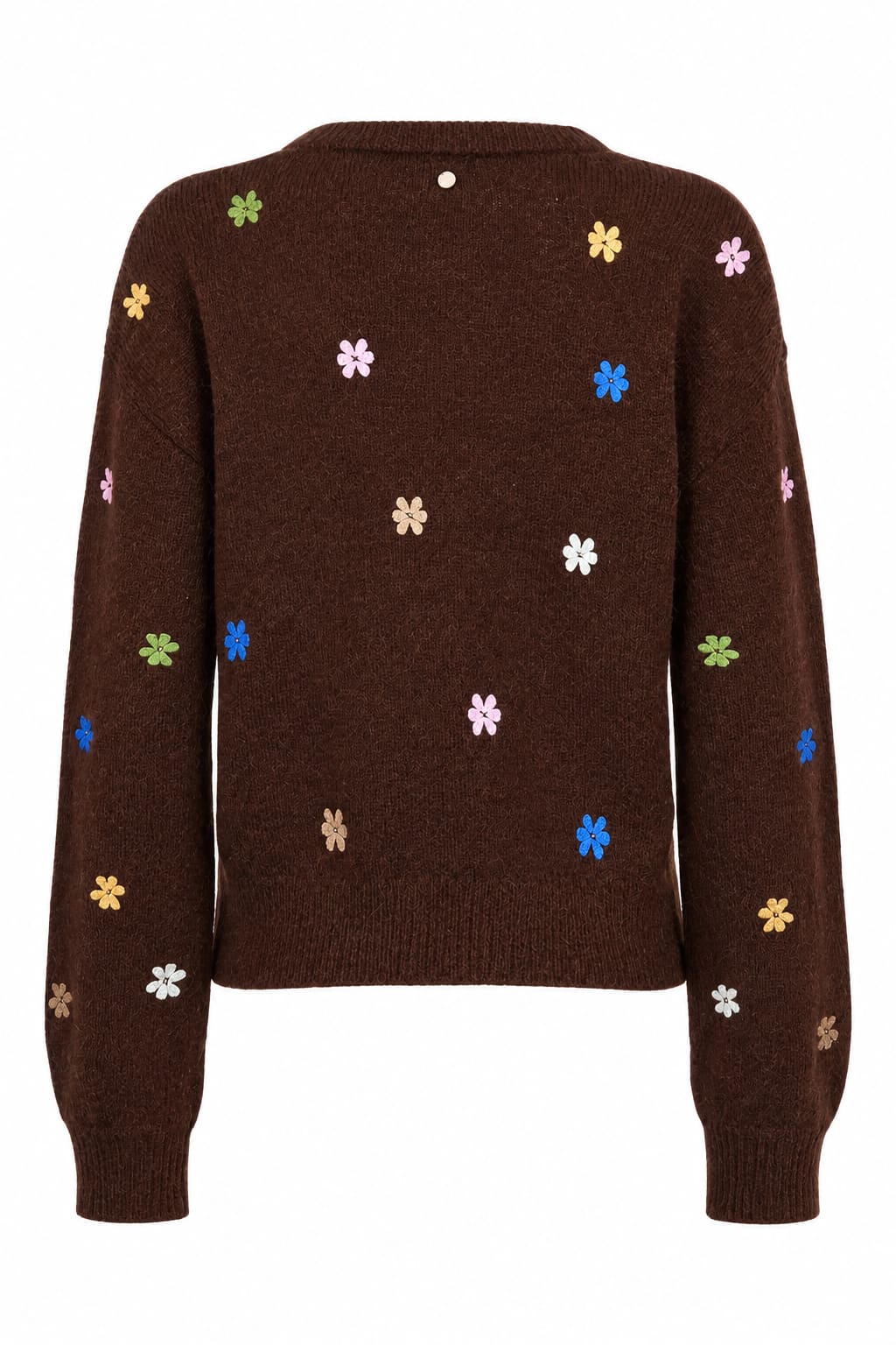 Tricot à fleurs brodées vue de face pour femme Numph