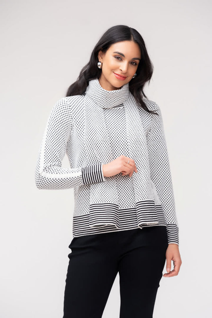 Tricot à motif texturé contrastant pour femme Elena Wang