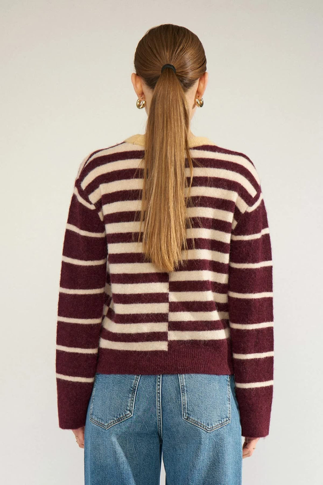 Tricot rayé à encolure ronde pour femme Numph