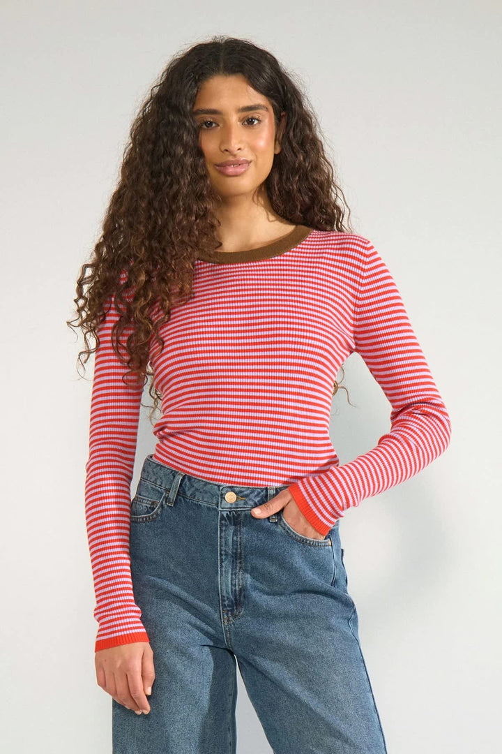Tricot rayé à manches longues pour femme Numph