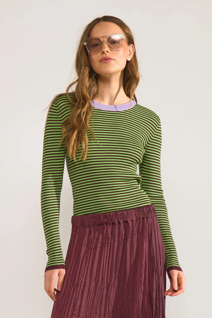 Tricot rayé à manches longues pour femme Numph