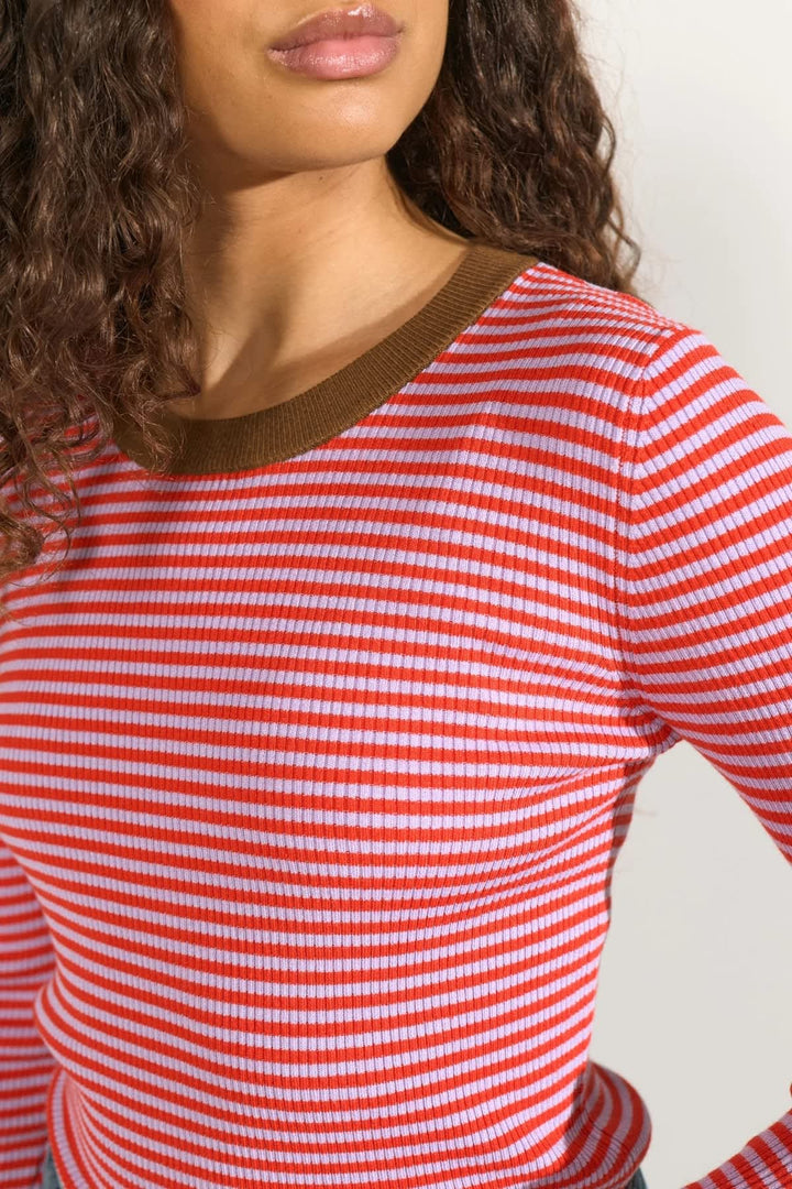 Tricot rayé à manches longues pour femme Numph