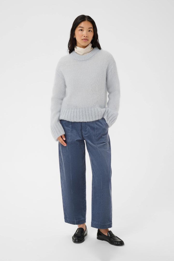 Tricot Sille duveteux à col rond vue de face pour femme Part Two