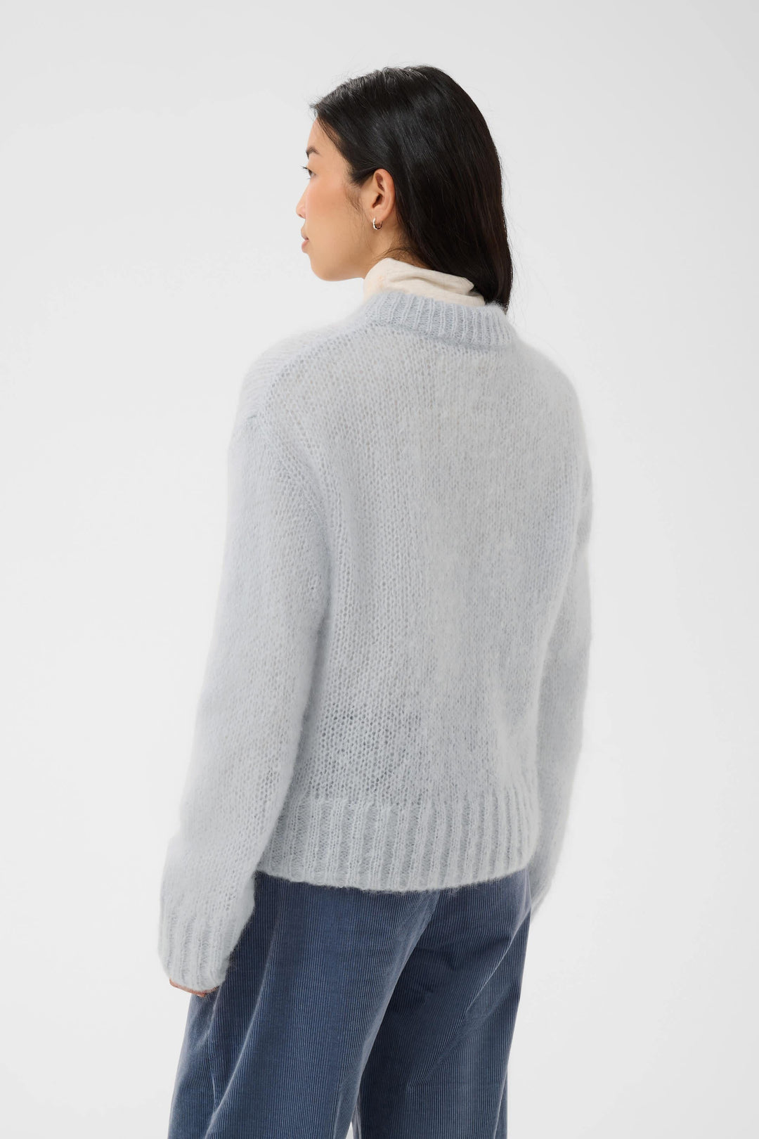 Tricot Sille duveteux à col rond pour femme Part Two
