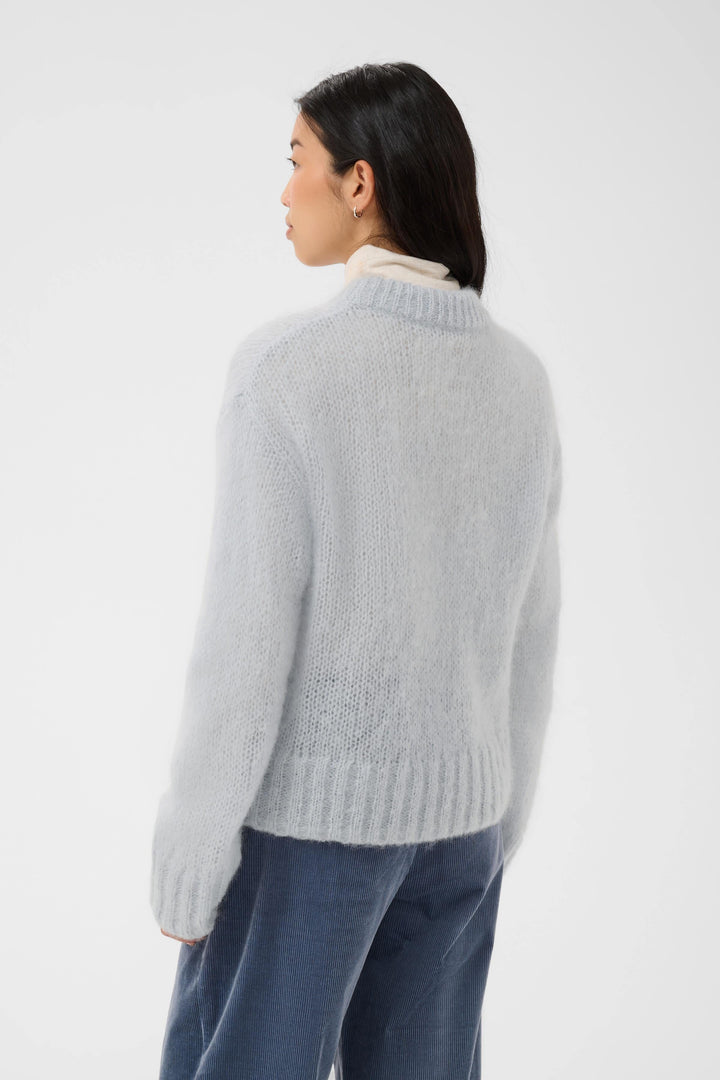 Tricot Sille duveteux à col rond pour femme Part Two