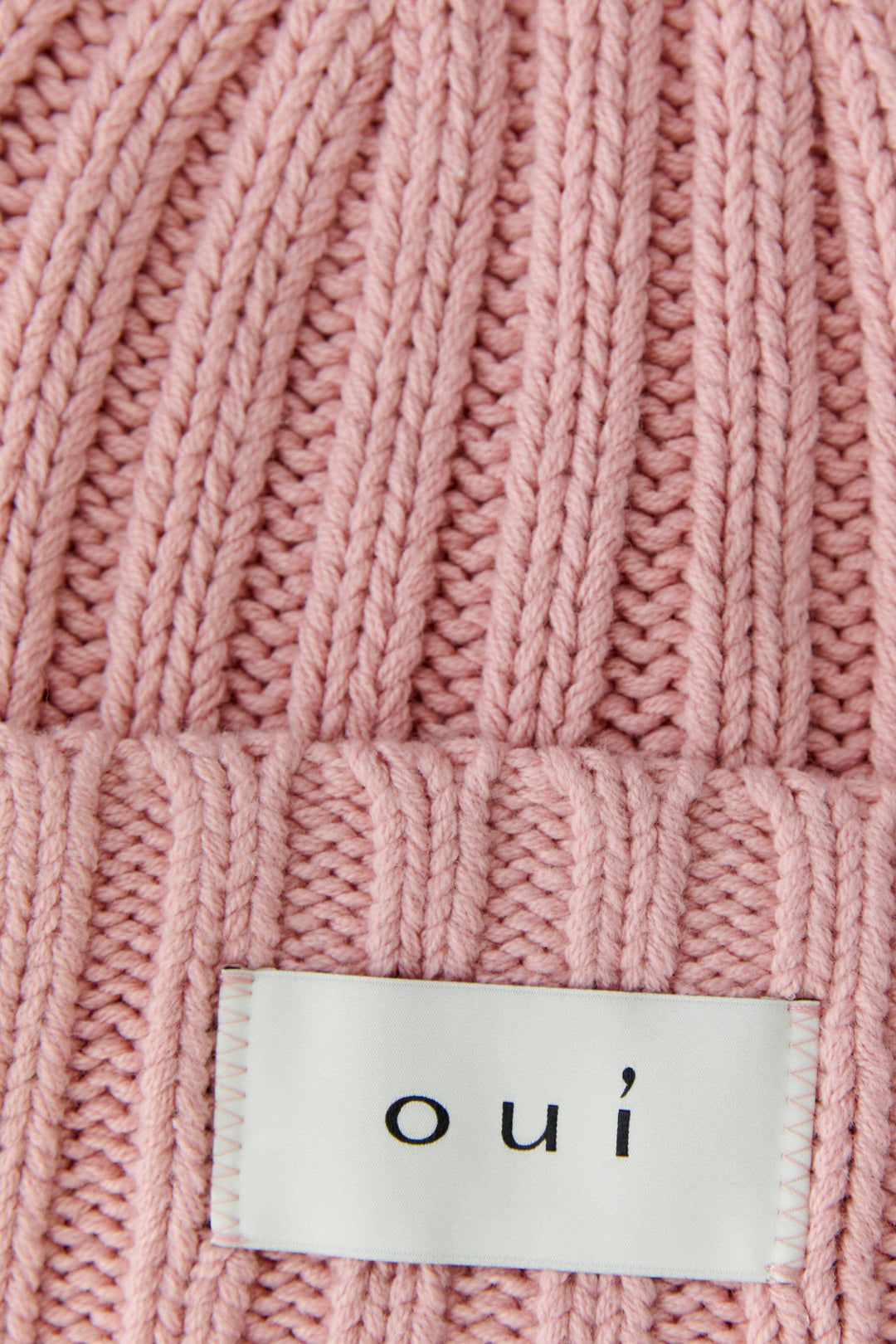Tuque en tricot côtelé à revers pour femme Oui