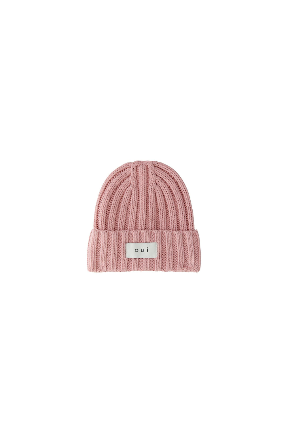 Tuque en tricot côtelé à revers pour femme Oui