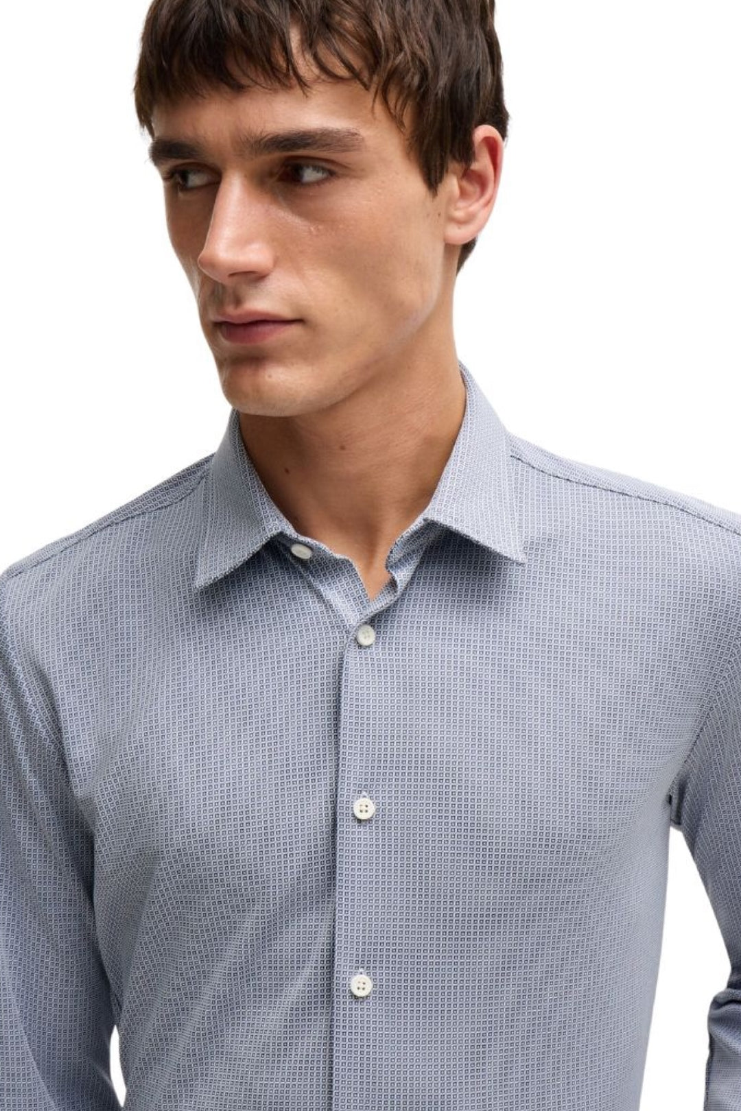 Stretch shirt with micro-print