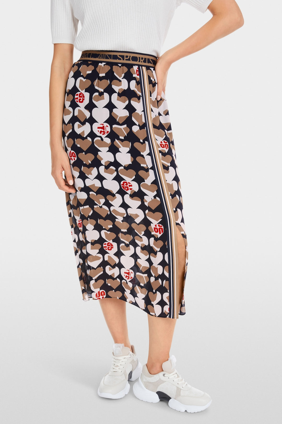 Midi length viscose skirt