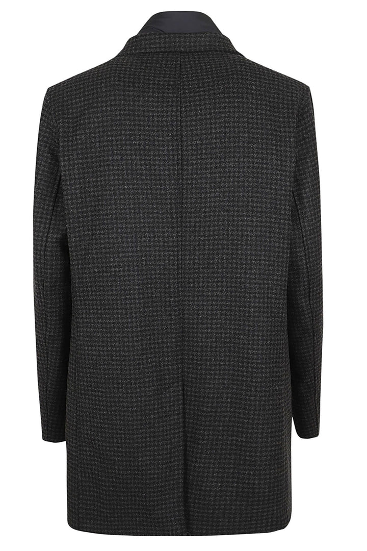 Houndstooth wool coat