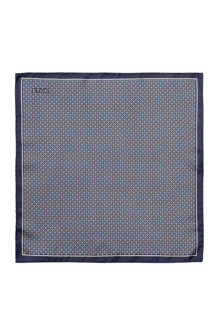 Foulard de poche en soie à motif géométrique, carré, élégant et contemporain.