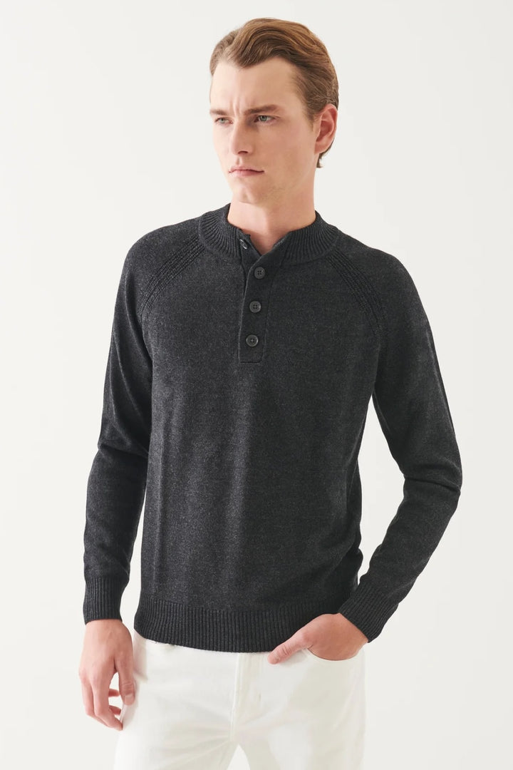 Merino button-down collar sweater