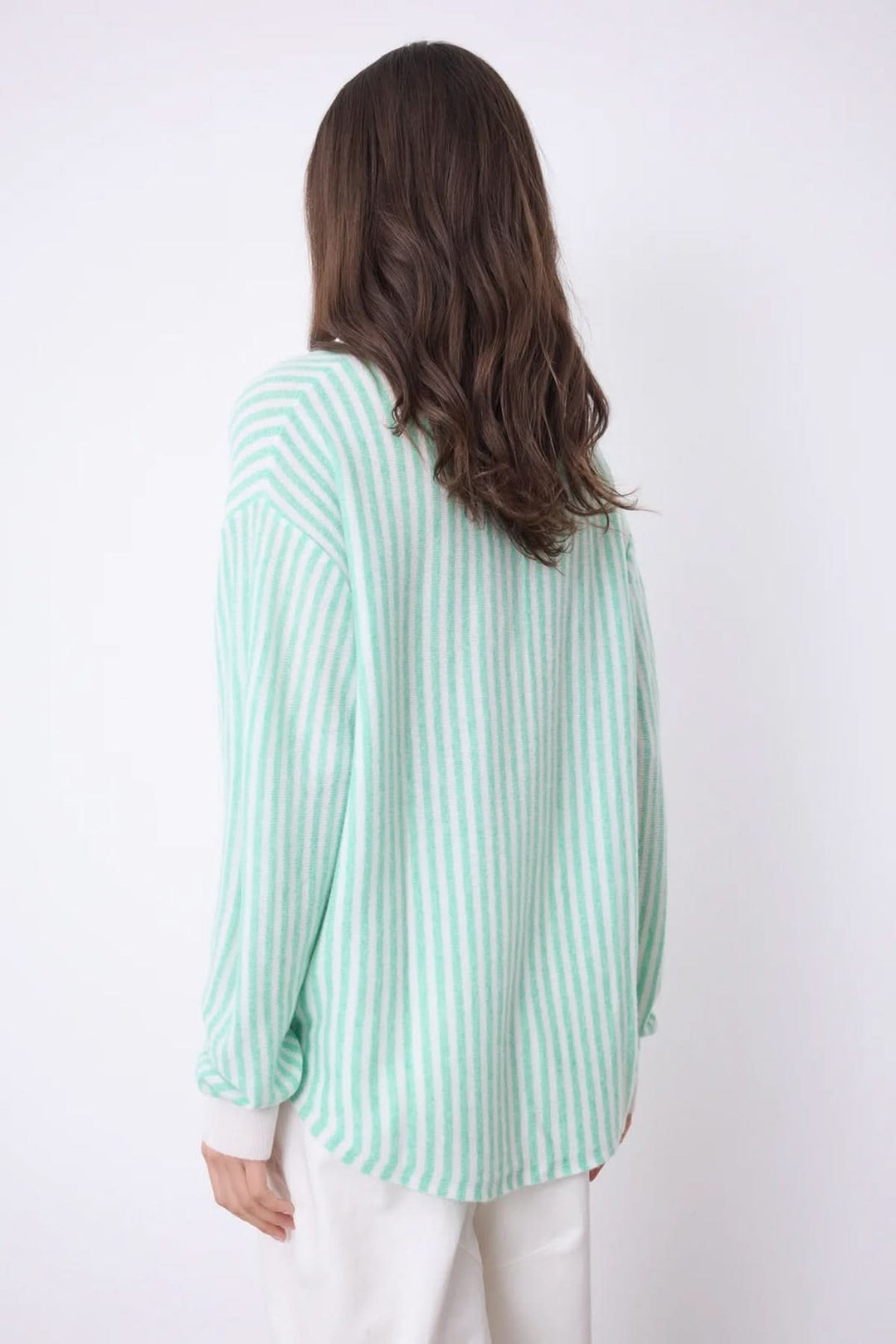Oversized striped cashmere shirt