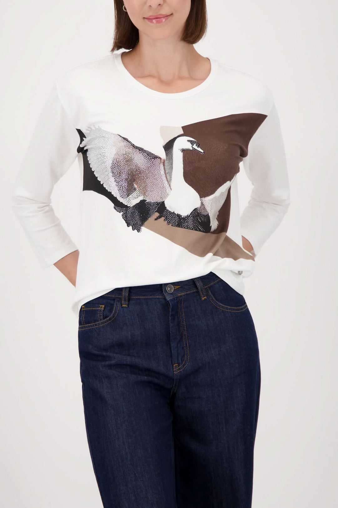 Swan print sweater