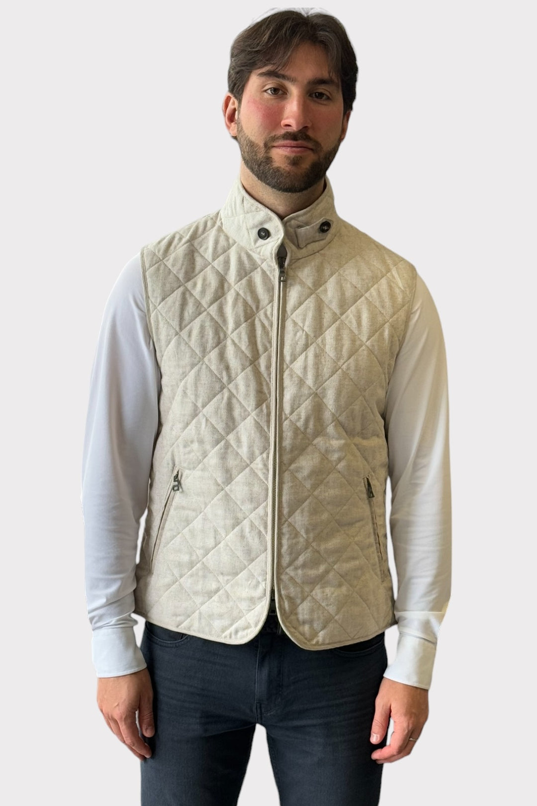linen sleeveless vest